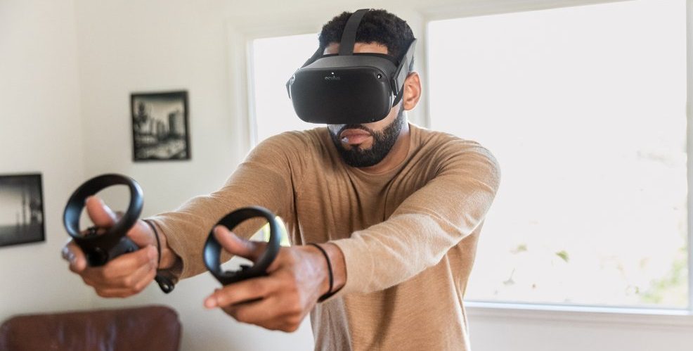 Man using VR headset