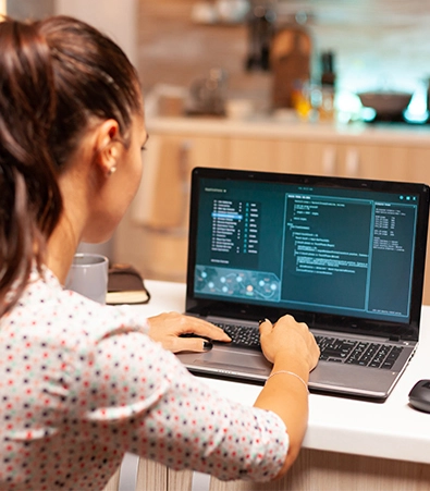 A women working on a computer