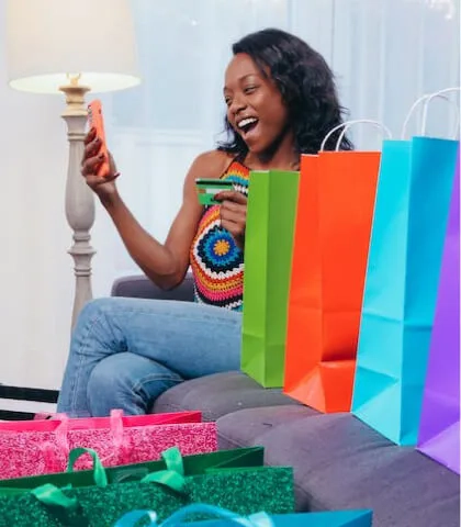 A women and shopping bags