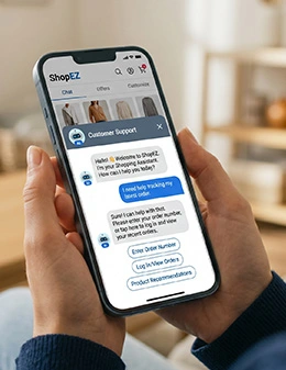 person using conversational commerce platform